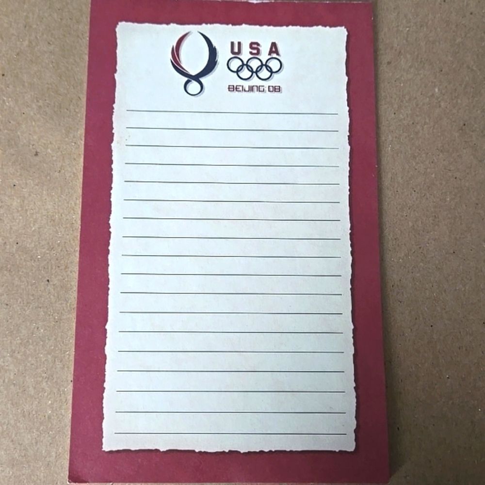 USA OLYMPIC vtg Beijing 08 vintage collection notepad sold out tan burgendy